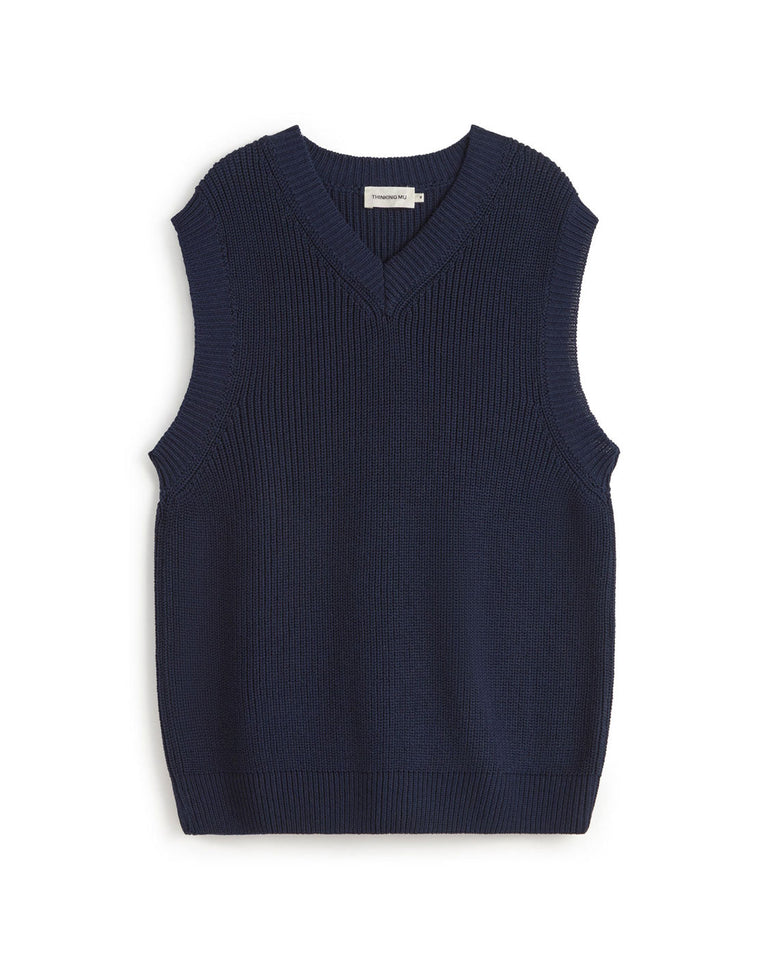 Chaleco relaxed punto Oliver sostenible silueta - 1