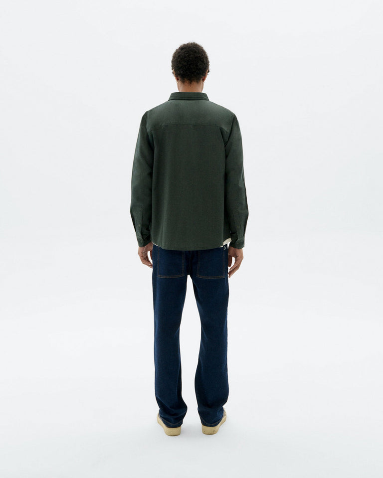 Camisa verde oscuro microchecks Ant sostenible - 4