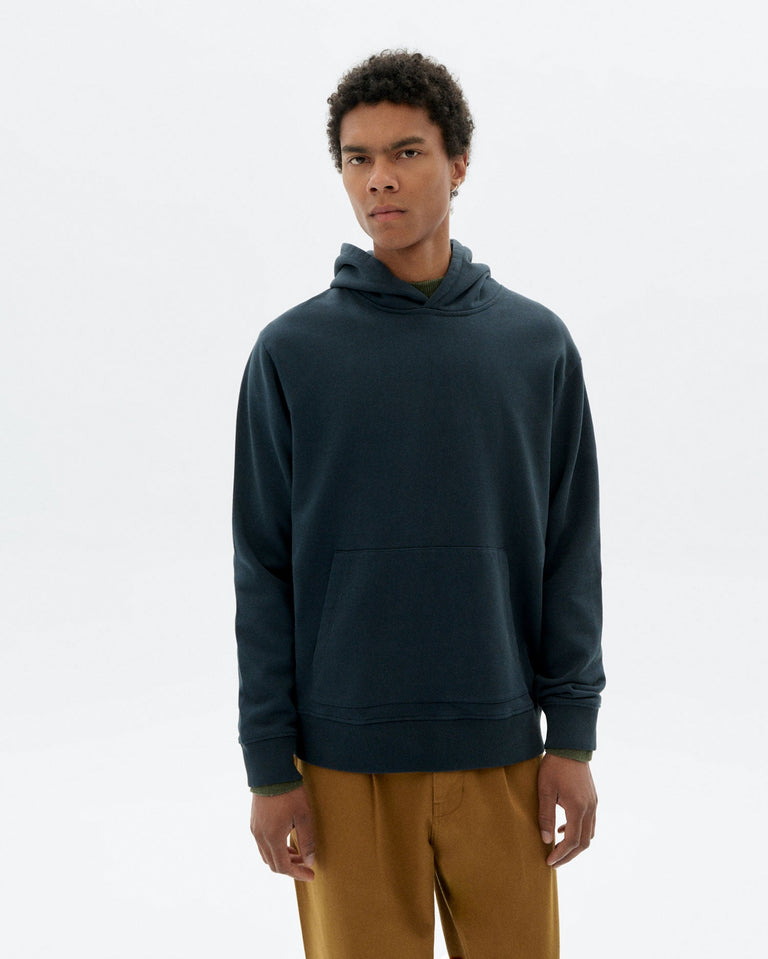 Hoodie grafito sol espalda azul Simon sostenible - 1