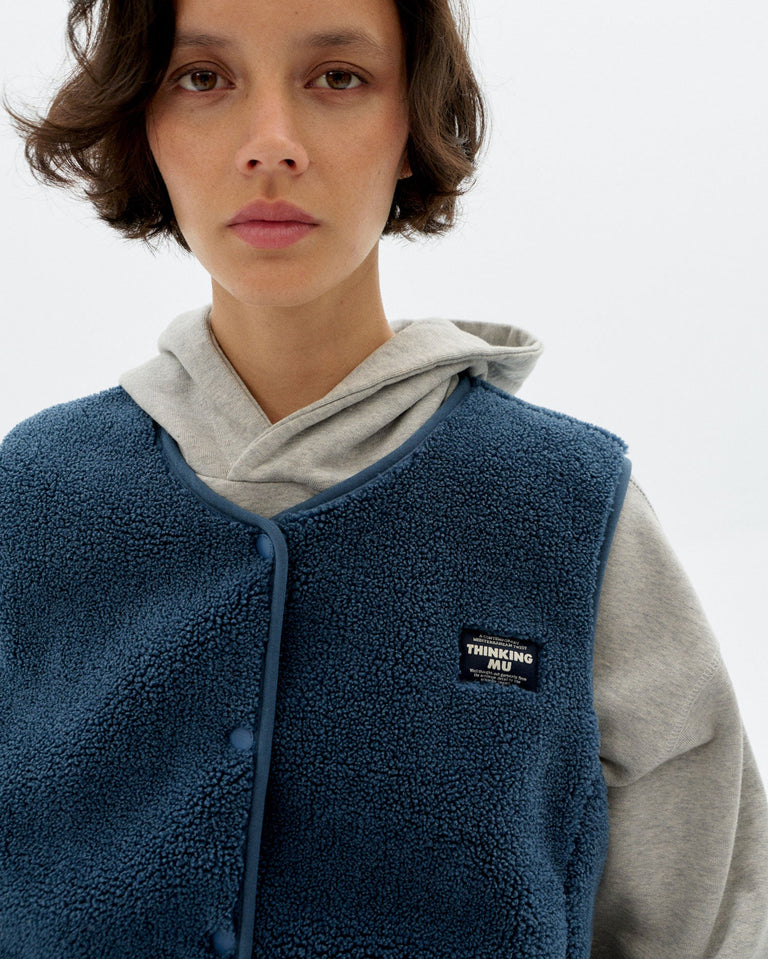 Chaleco borreguito azul Jay sostenible - 3