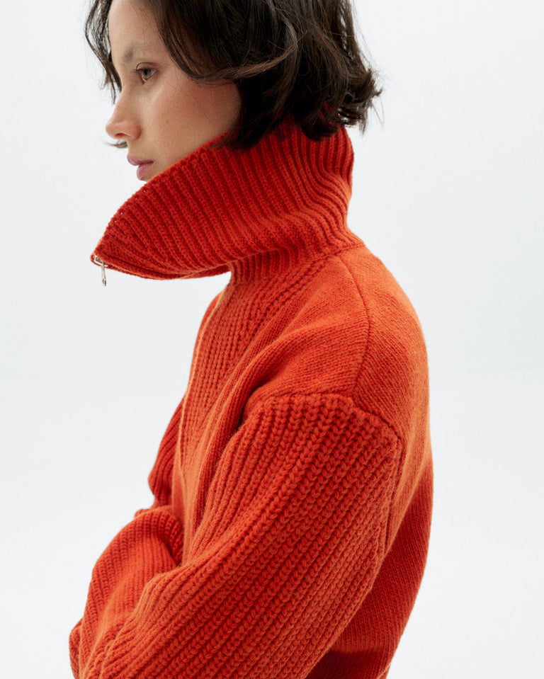 Jersey lana naranja Tanit sostenible - 4