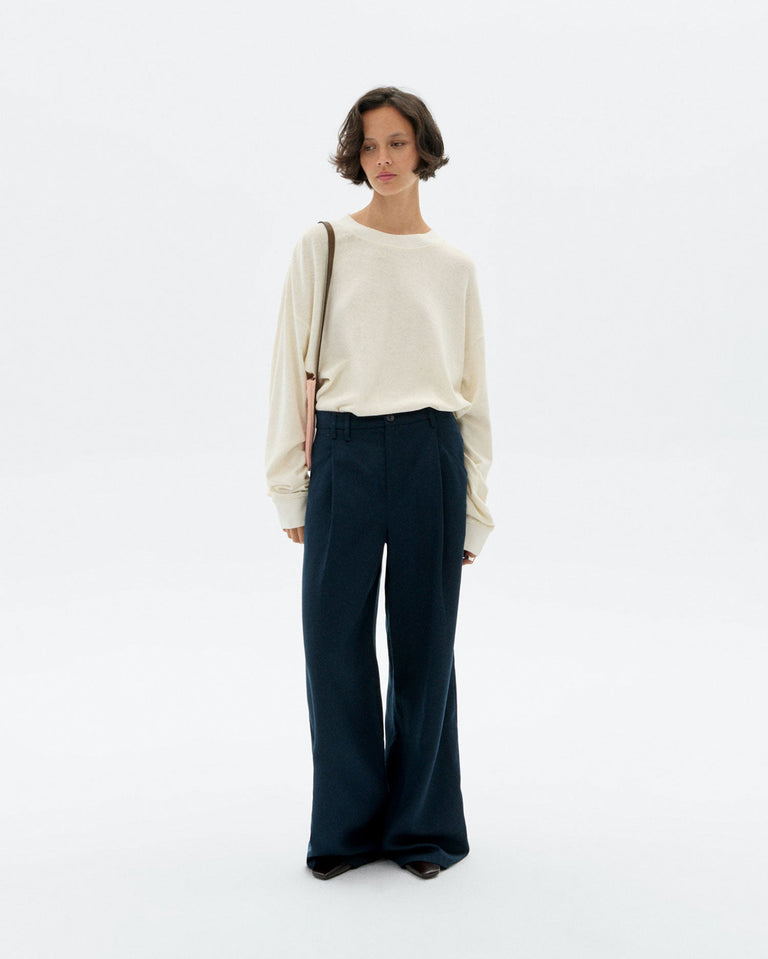 Pantalón wide leg pinza azul Molly sostenible - 2