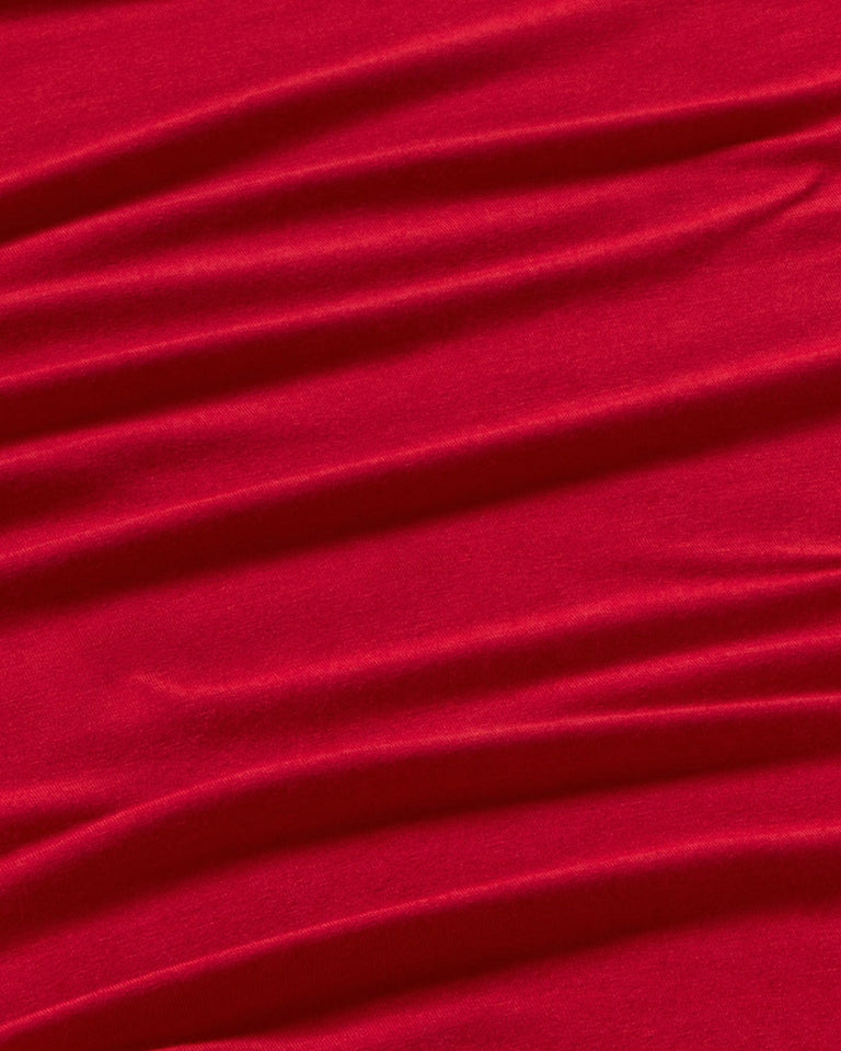 Top cuello alto rojo cashmere Noe sostenible silueta - 2