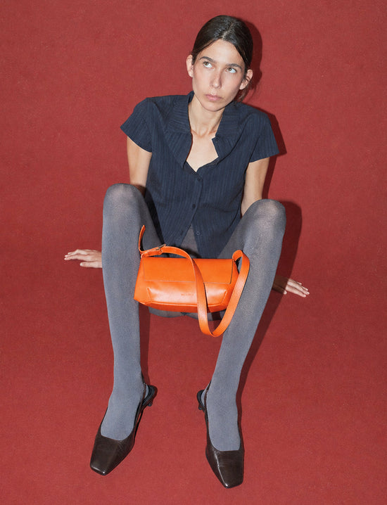 Bolso naranja piel Jennie sostenible silueta - CAMPAÑA