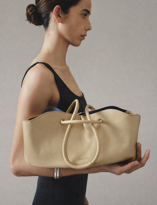 Bolso beige piel Julie sostenible silueta - CAMPAÑA