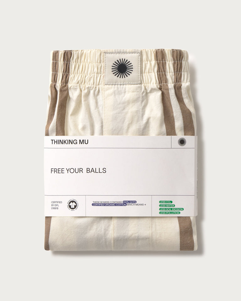 Boxer rayas marrón sostenible-pack