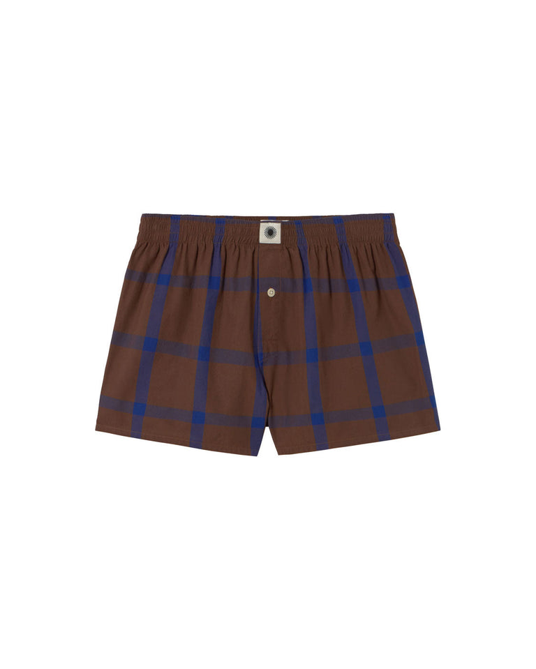 Boxers marrones cuadros azules sostenible silueta - 1