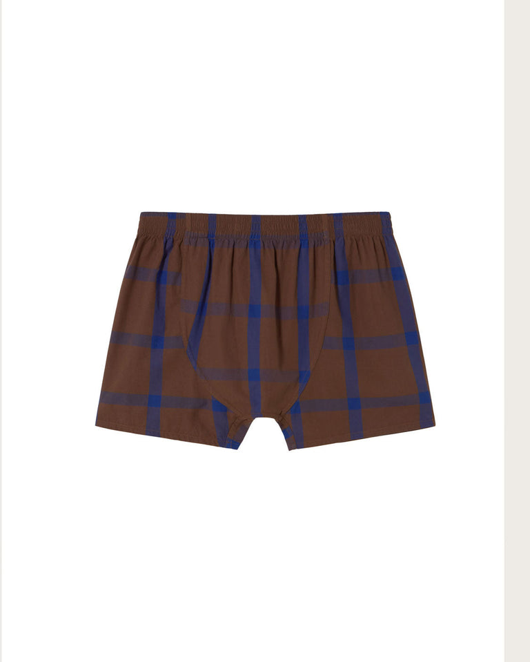 Boxers marrones cuadros azules sostenible silueta - 2