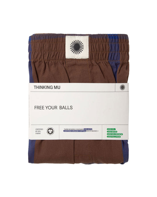 Boxers marrones cuadros azules sostenible silueta - 4