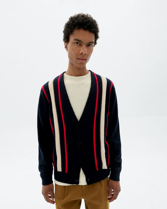 Cardigan punto navy Creed sostenible - 1