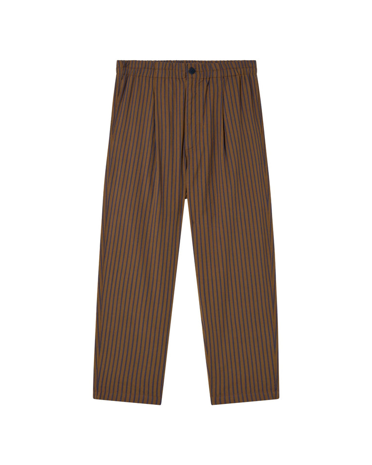Pantalón rayas marrón Luc sostenible-silueta-1