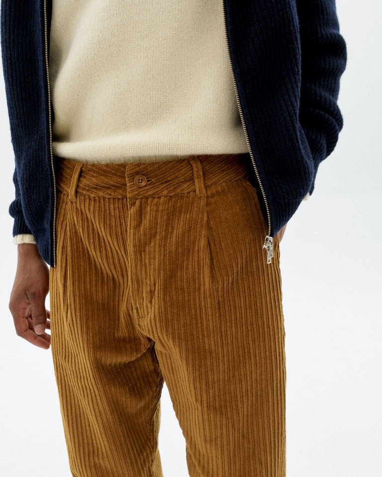 Pantalón relaxed pinza pana amarillo Wotan sostenible - 3
