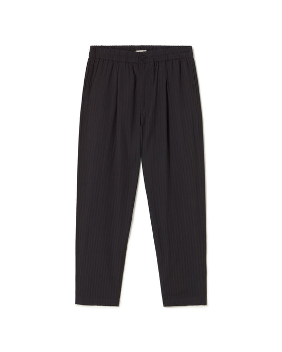 Pantalón negro seersucker Luc sostenible - silueta 1