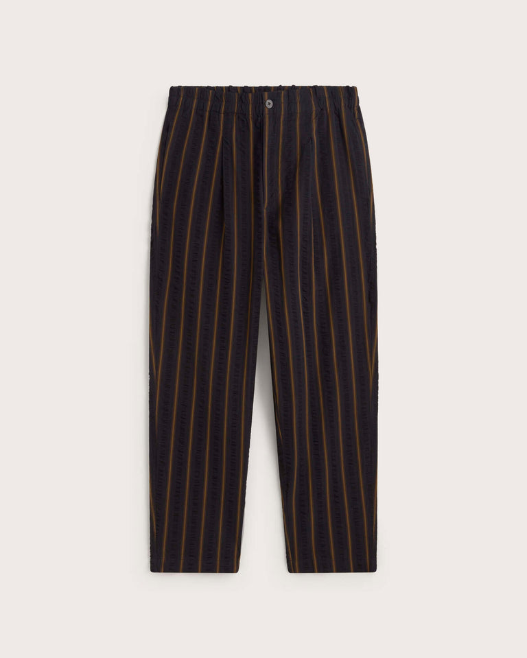 Pantalón loose seersucker rayas Luc sostenible silueta - 1
