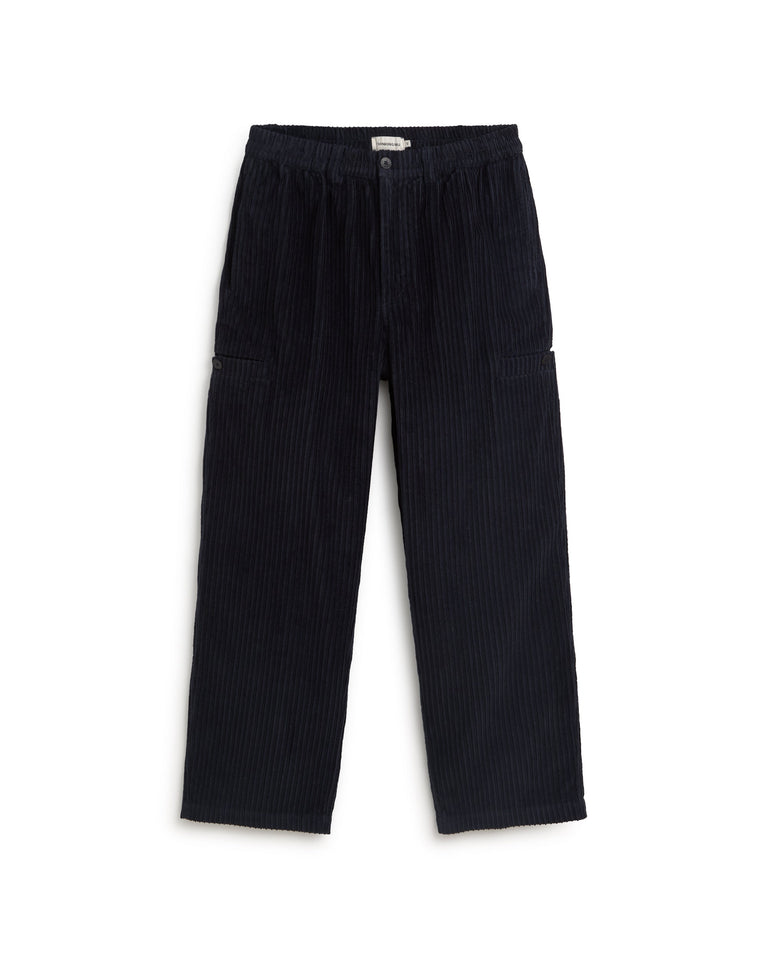 Pantalón relaxed cargo pana navy Maxwell sostenible silueta - 1