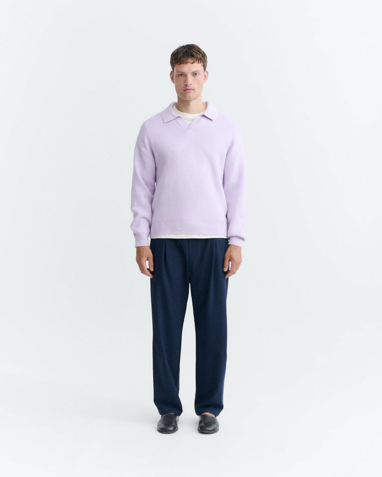 Pantalón pinza lana fría navy Robert sostenible - 1