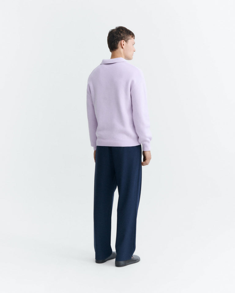 Pantalón pinza lana fría navy Robert sostenible - 4