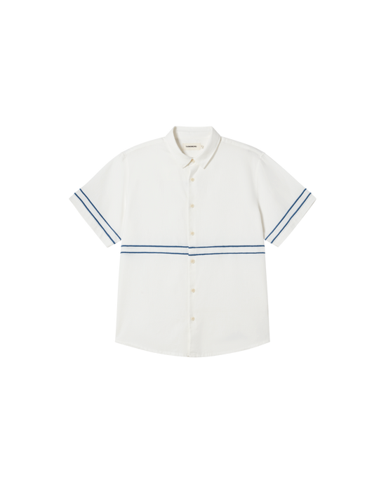 Camisa blanca bordado azul Tom