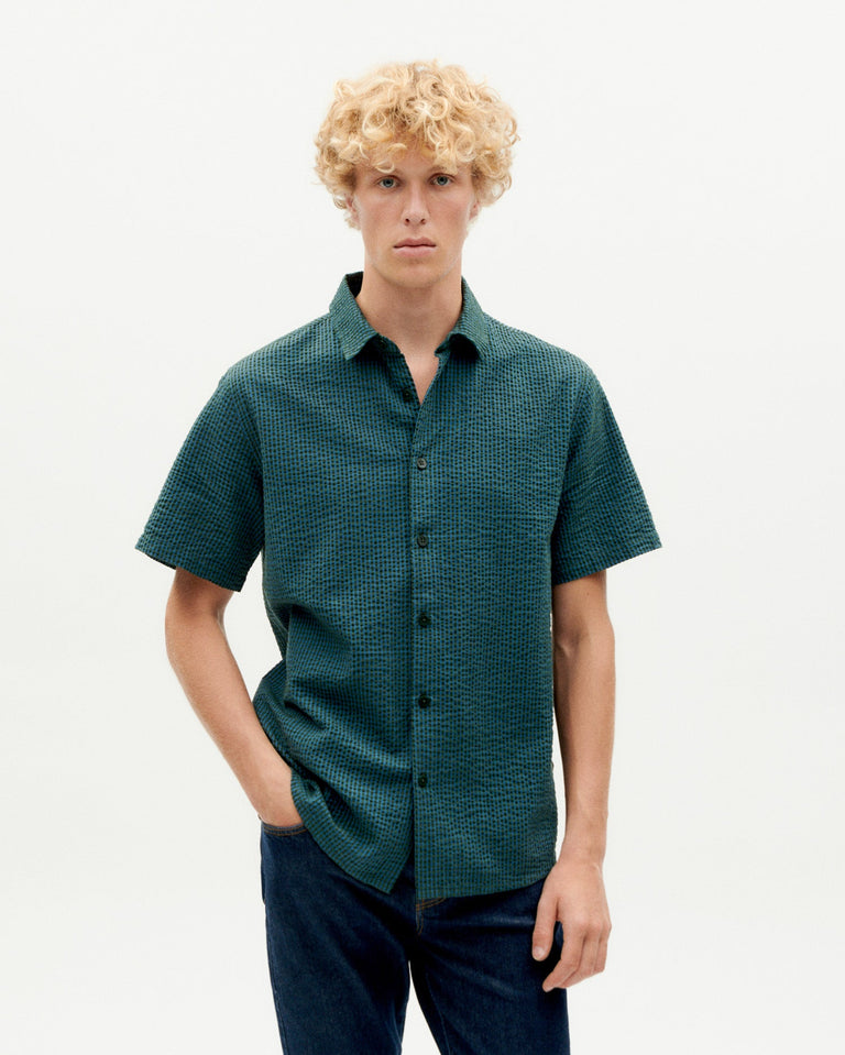 Camisa verde seersucker Tom sostenible -1