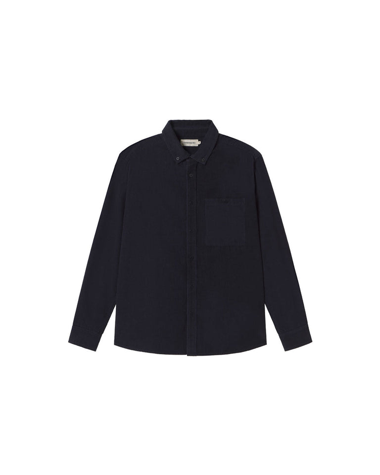 Camisa micro pana azul Anto sostenible silueta - 1