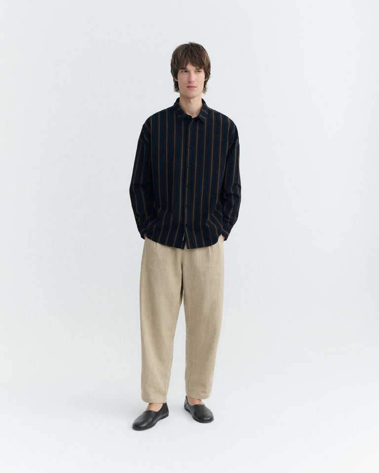 Camisa oversize seersucker rayas Haru sostenible - 1