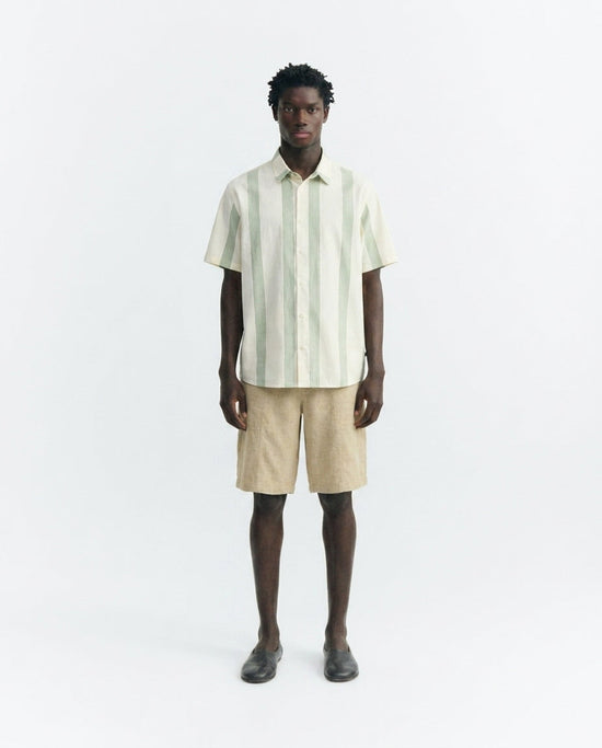 Camisa popelin rayas verde Tom sostenible - 1