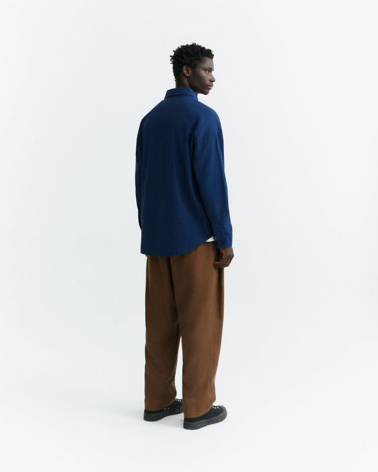 Camisa oversize seersucker azul Haru sostenible - 4