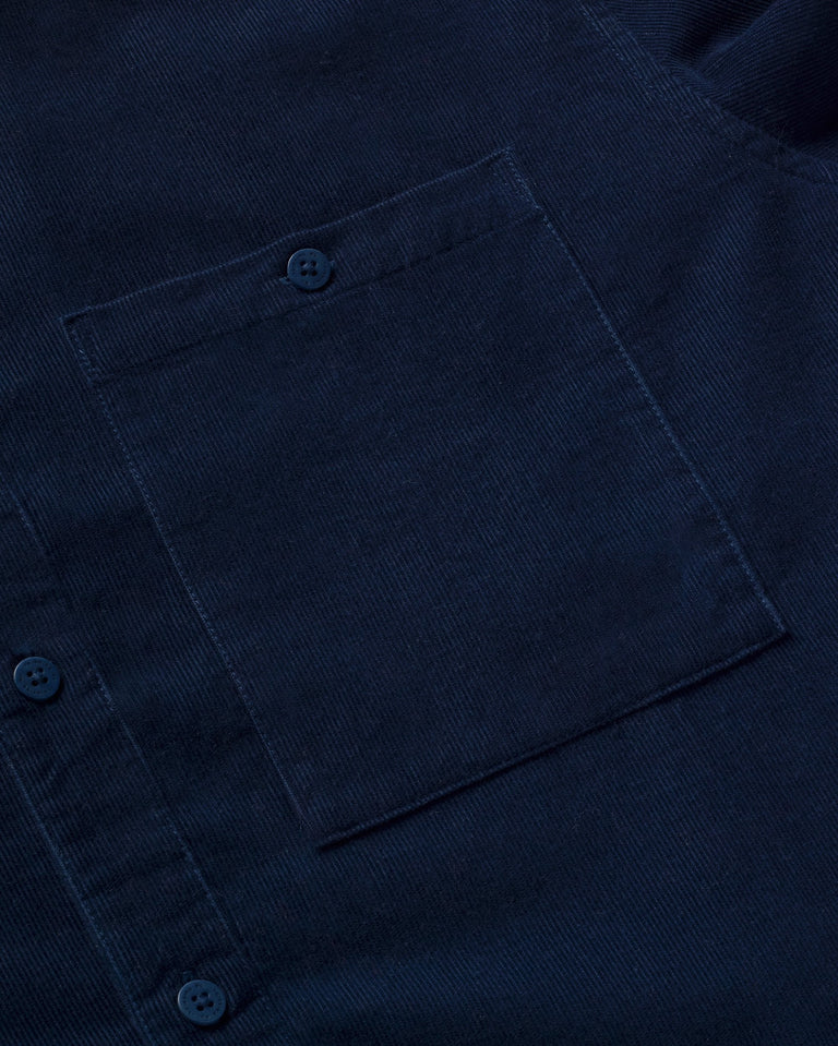 Camisa micro pana azul Anto sostenible silueta - 3