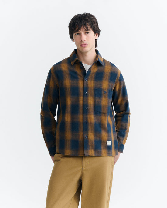 Sobrecamisa cuadros navy Theo sostenible - 2