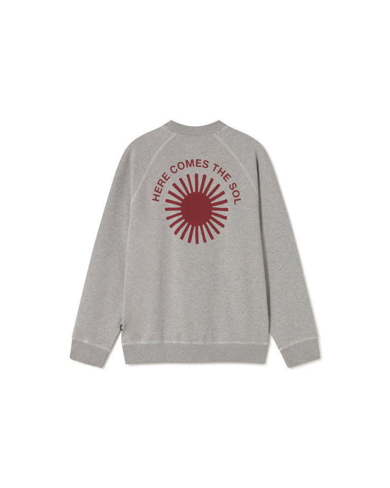Sudadera gris retro sol Pepe sostenible - silueta 3