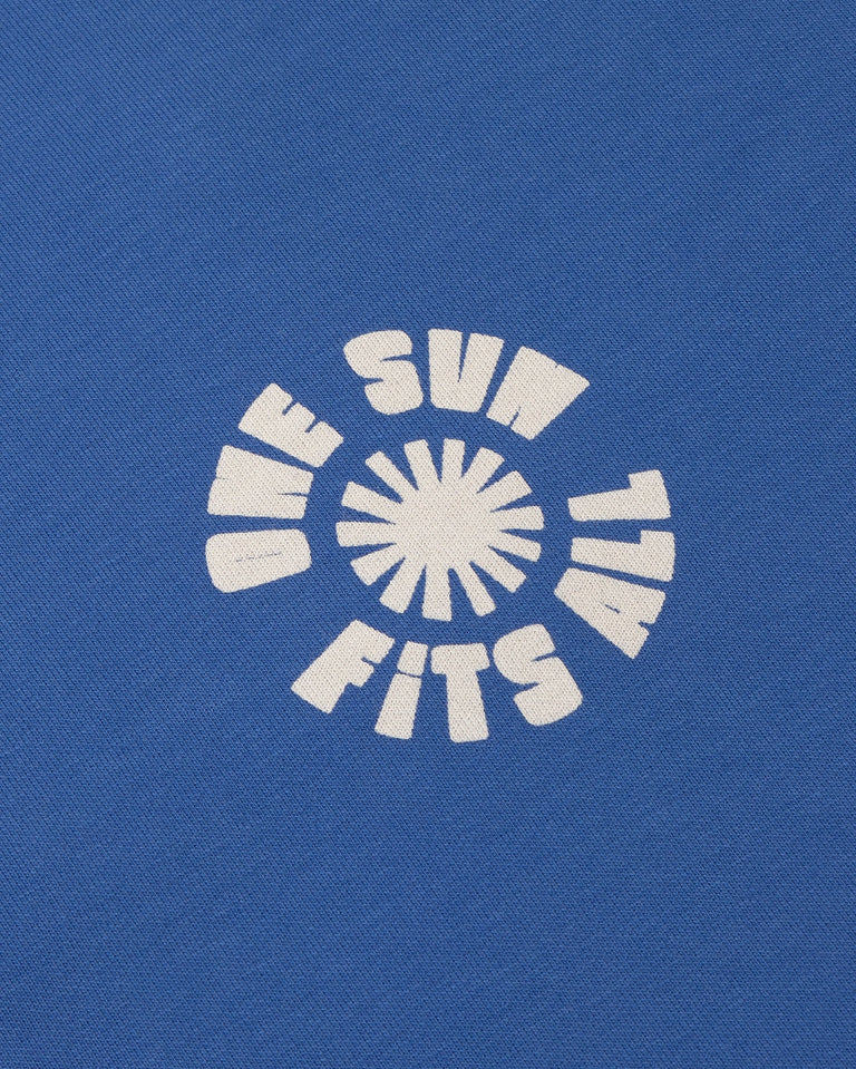 Sudadera azul one sun Leon sostenible silueta - 2