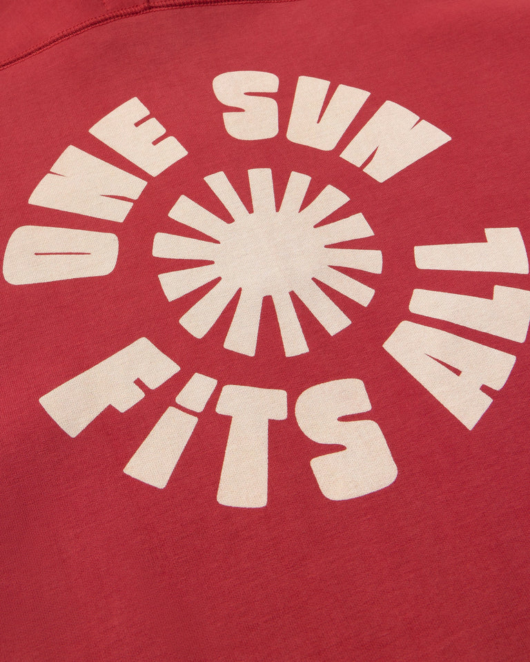 Sudadera roja one sun Pipo sostenible silueta - 2