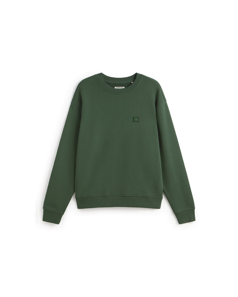 Sudadera verde sol verde espalda Leon sostenible silueta - 1