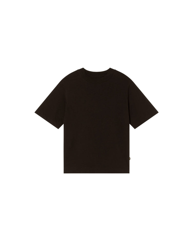 Camiseta gruesa negra hemp Roy sostenible - silueta 1