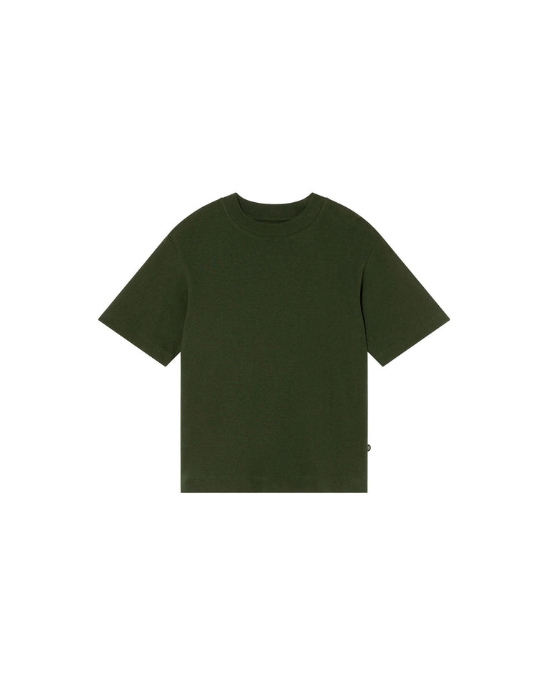 Camiseta gruesa verde hemp Roy sostenible-silueta-1