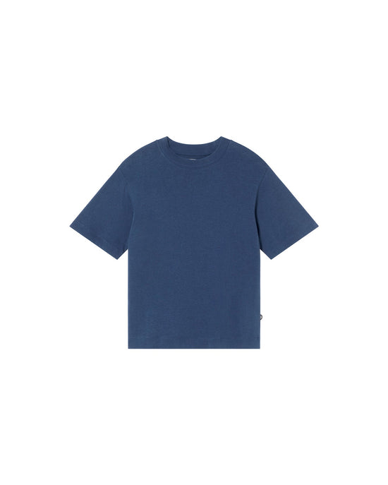 Camiseta gruesa azul hemp Roy sostenible - silueta 1