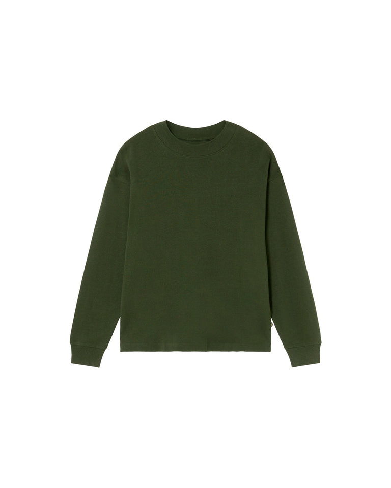 Camiseta gruesa verde hemp Doug sostenible-silueta-1