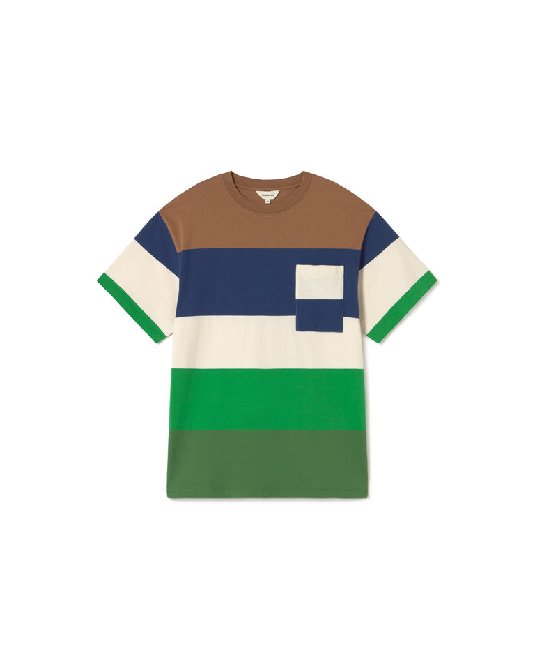 Camiseta rayas multicolor Aaron sostenible- silueta 1