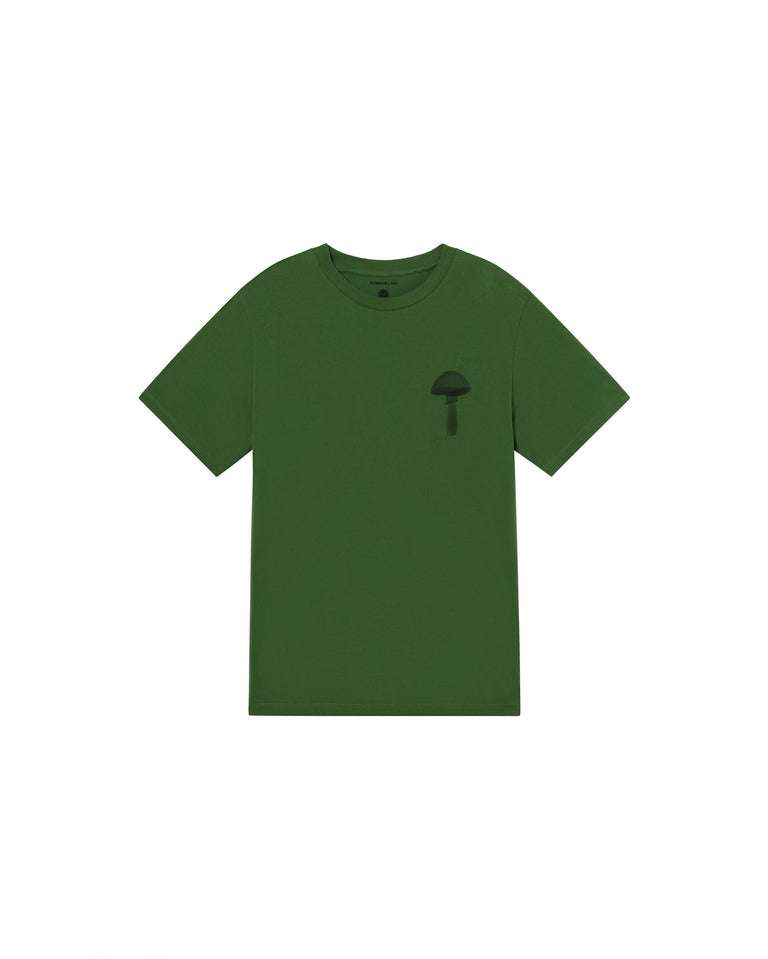 Camiseta verde funghi Zach sostenible-silueta-1