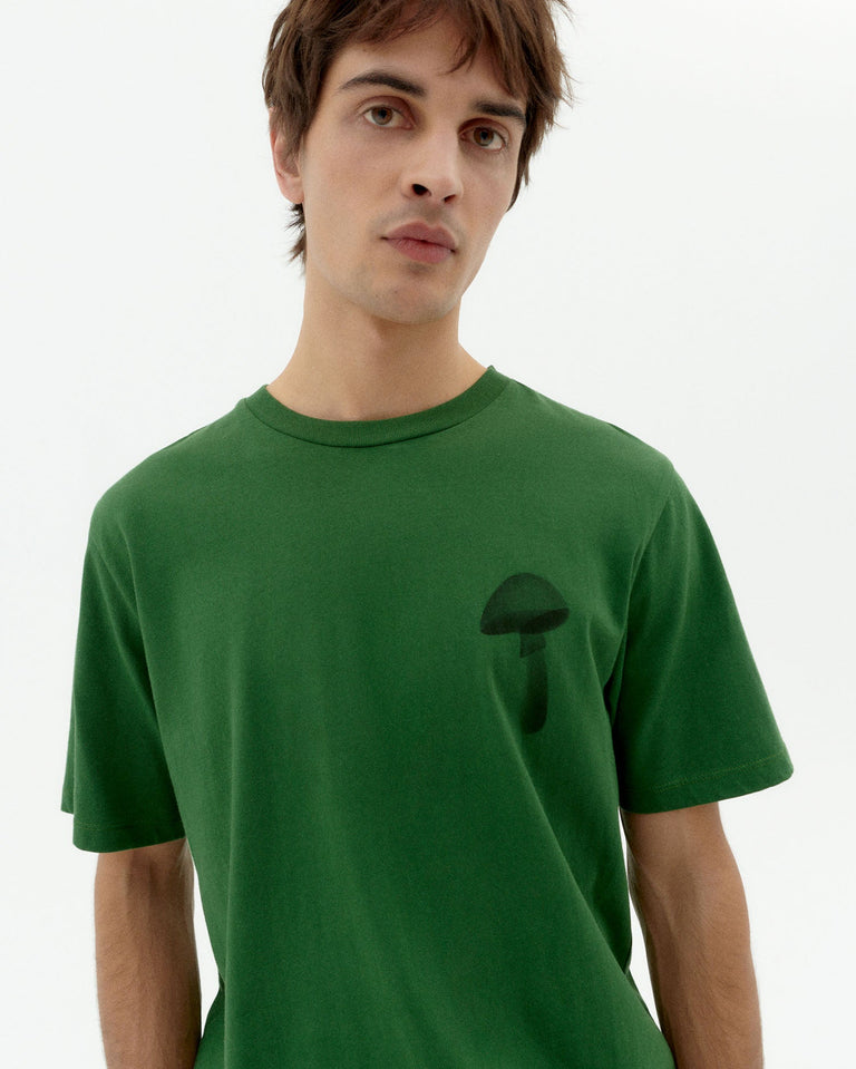 Camiseta verde funghi Zach sostenible-3