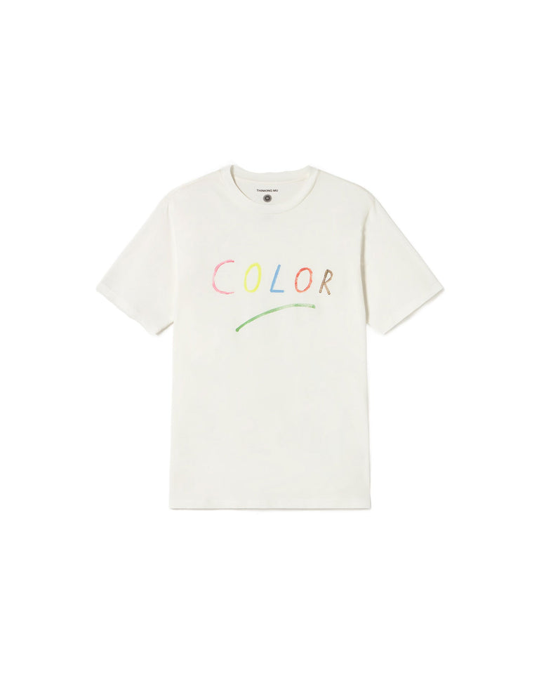 Camiseta blanca colors Zach sostenible - silueta 1