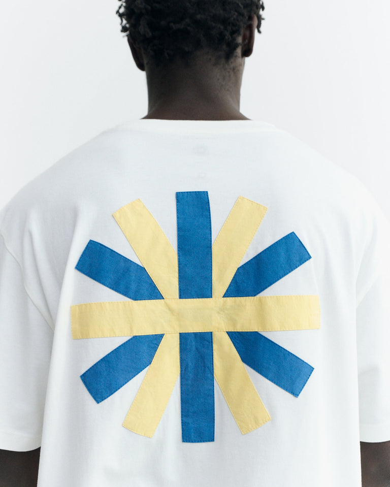 Camiseta blanca patched sol espalda Aaron sostenible - 3