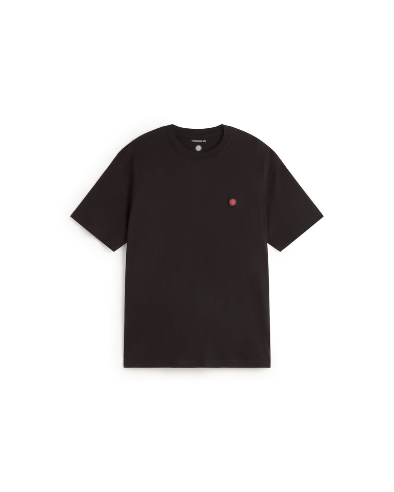 Camiseta negra sol espalda rojo Aaron sostenible silueta - 1