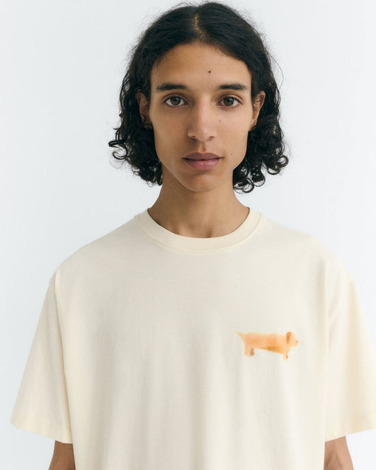 Camiseta blanca perro salchicha Aaron sostenible - 3