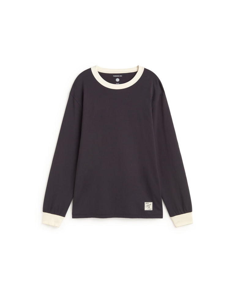 Camiseta manga larga navy Emilio sostenible silueta - 1