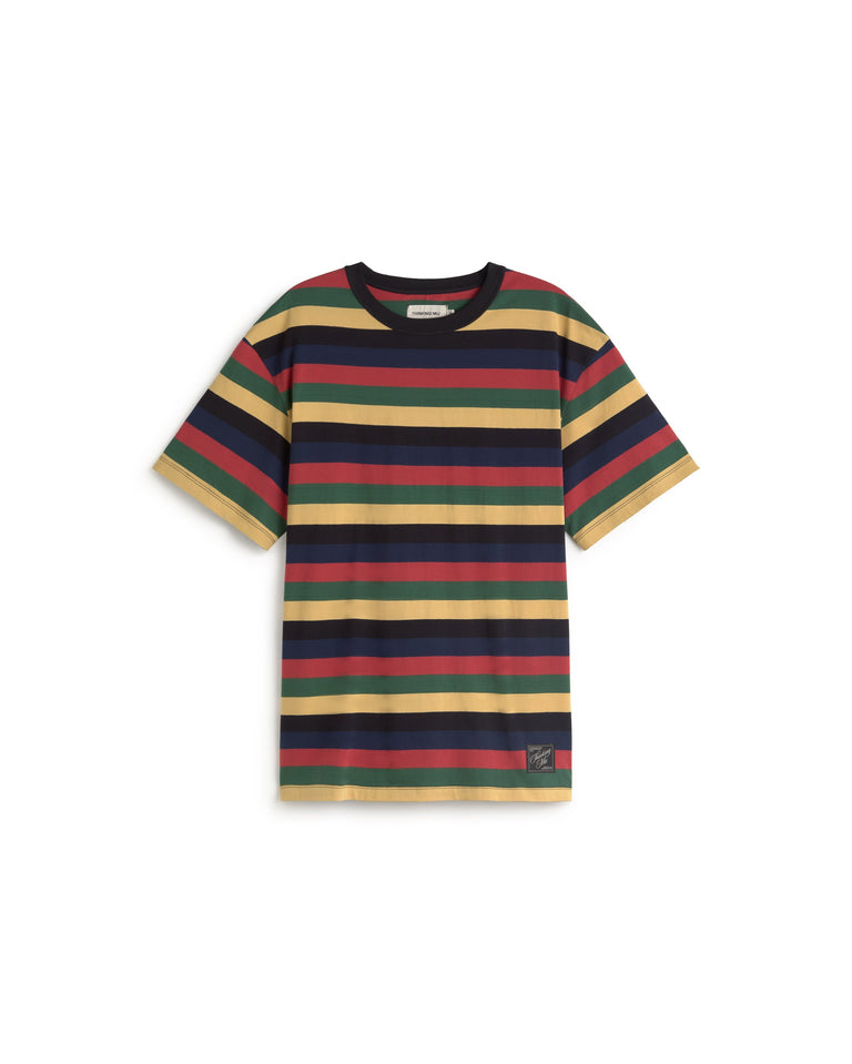 Camiseta rayas multicolor Aaron R sostenible silueta - 1