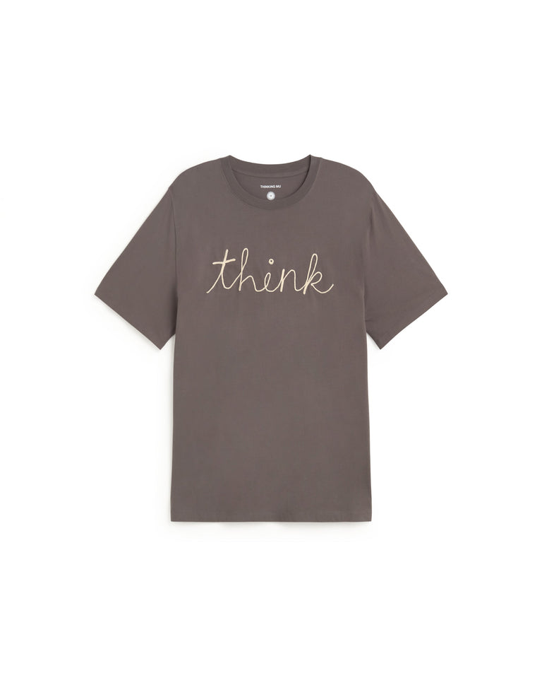 Camiseta gris think Aaron sostenible silueta - 1