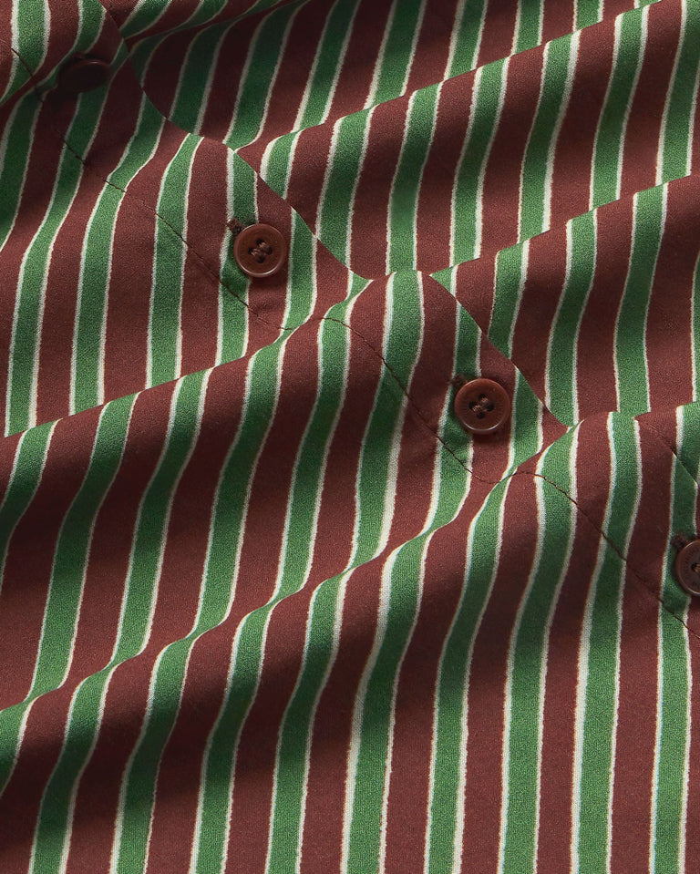 Blusa marrón rayas diagonal Kati sostenible - silueta 2