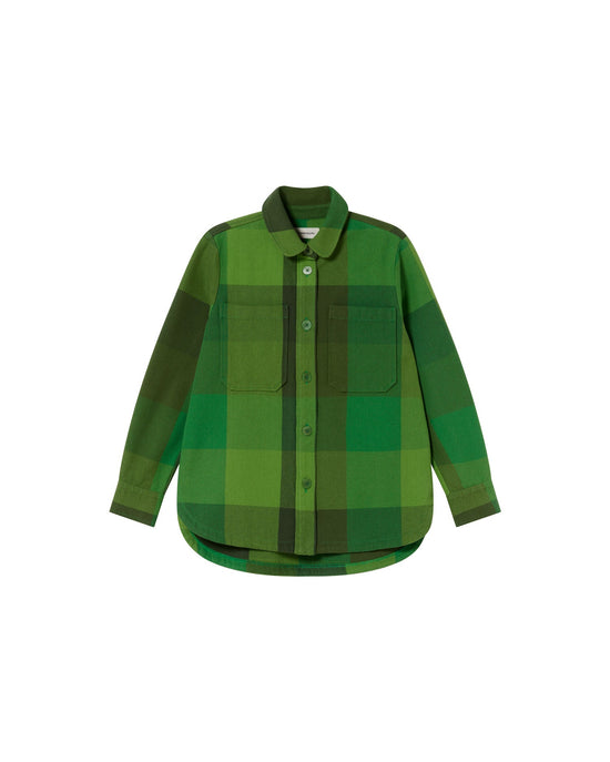 Sobrecamisa verde central blanket Norita sostenible - silueta 1