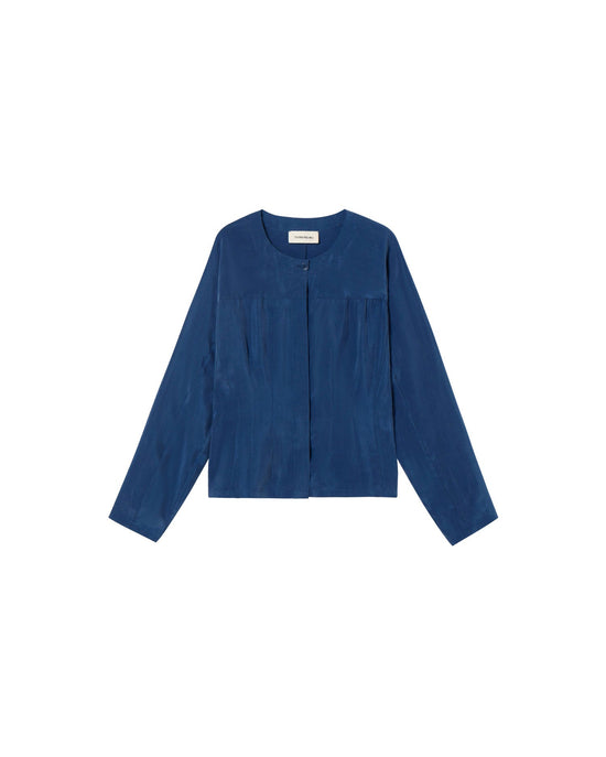 Blusa azul cupro Briana sostenible - silueta 1